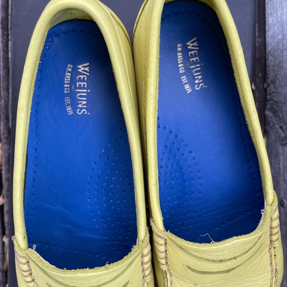 GH Bass Weejuns Lemon Yellow Leather Loafers - Picture 5 of 7